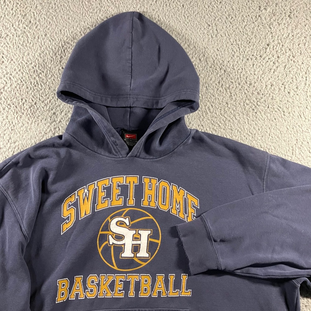 Vintage Y2K Nike Team Hoodie L Heavyweight Blue Baggy Sweet Home Basketball